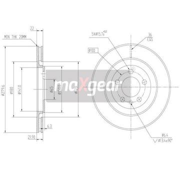 Brzdový kotouč MAXGEAR 19-0976