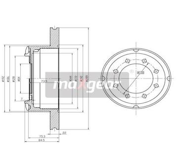 Brzdový kotouč MAXGEAR 19-0986