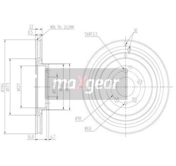 Brzdový kotouč MAXGEAR 19-0995