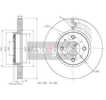 Brzdový kotouč MAXGEAR 19-0998
