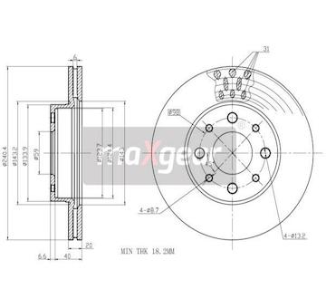 Brzdový kotouč MAXGEAR 19-1000