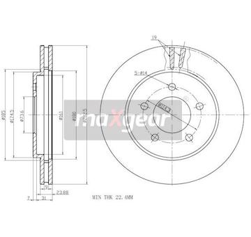 Brzdový kotouč MAXGEAR 19-1004