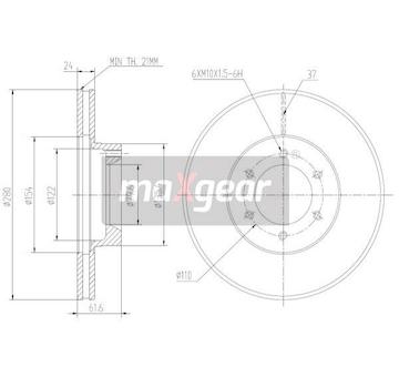 Brzdový kotouč MAXGEAR 19-1005