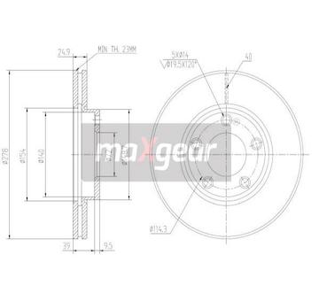 Brzdový kotouč MAXGEAR 19-1012