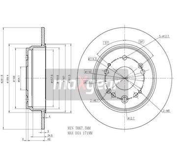Brzdový kotouč MAXGEAR 19-1021