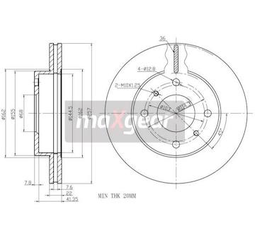 Brzdový kotouč MAXGEAR 19-1023