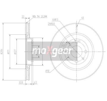 Brzdový kotouč MAXGEAR 19-1025