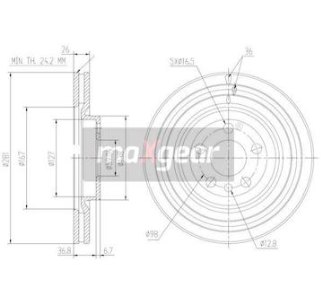Brzdový kotouč MAXGEAR 19-1026