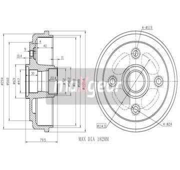 Brzdový buben MAXGEAR 19-1041