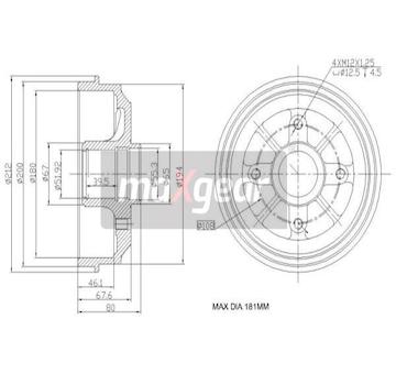 Brzdový buben MAXGEAR 19-1042