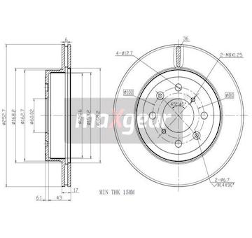 Brzdový kotouč MAXGEAR 19-1045