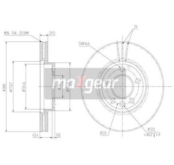 Brzdový kotouč MAXGEAR 19-1050