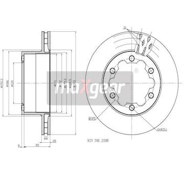 Brzdový kotouč MAXGEAR 19-1051