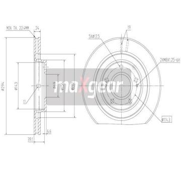 Brzdový kotouč MAXGEAR 19-1057