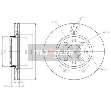 Brzdový kotouč MAXGEAR 19-1063