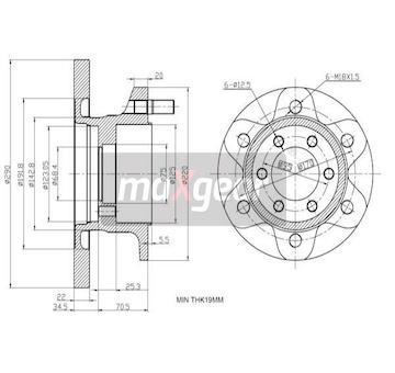 Brzdový kotouč MAXGEAR 19-1164