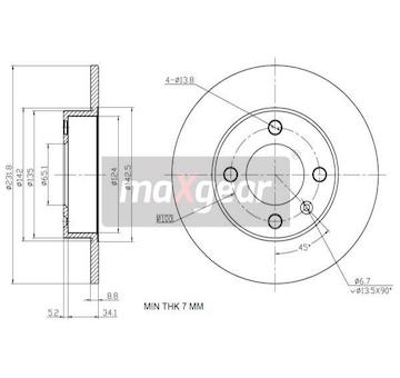 Brzdový kotouč MAXGEAR 19-1185