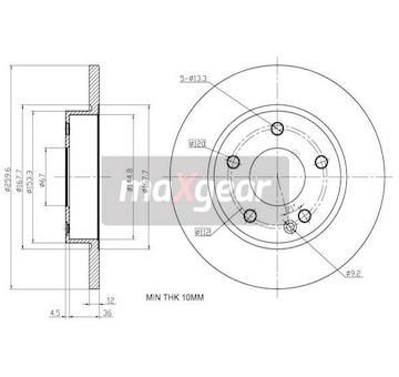Brzdový kotouč MAXGEAR 19-1193