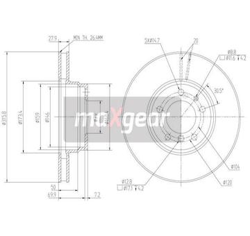 Brzdový kotouč MAXGEAR 19-1254