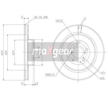 Brzdový kotouč MAXGEAR 19-1255