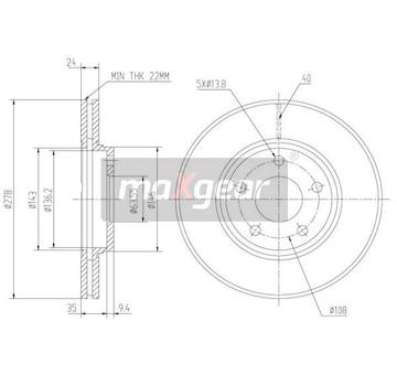Brzdový kotouč MAXGEAR 19-1257