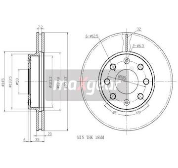 Brzdový kotouč MAXGEAR 19-1258