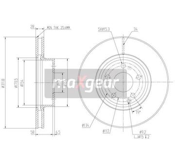 Brzdový kotouč MAXGEAR 19-1261
