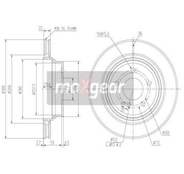 Brzdový kotouč MAXGEAR 19-1262