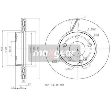 Brzdový kotouč MAXGEAR 19-1312
