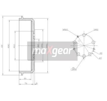 Brzdový buben MAXGEAR 19-1341