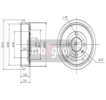 Brzdový buben MAXGEAR 19-1344