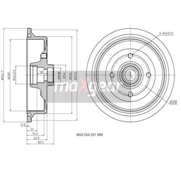 Brzdový buben MAXGEAR 19-1348