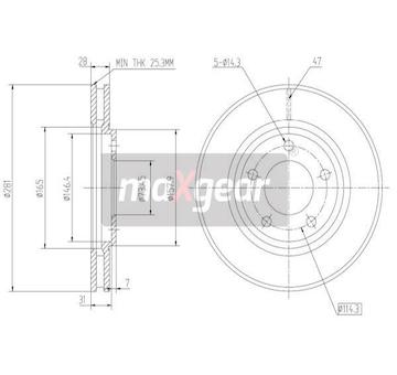 Brzdový kotouč MAXGEAR 19-1800