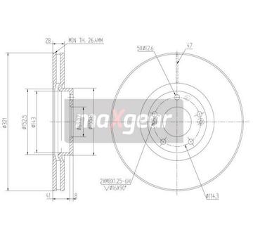 Brzdový kotouč MAXGEAR 19-1812