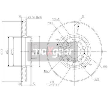 Brzdový kotouč MAXGEAR 19-1829