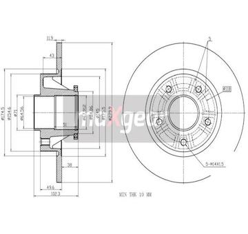 Brzdový kotouč MAXGEAR 19-1834