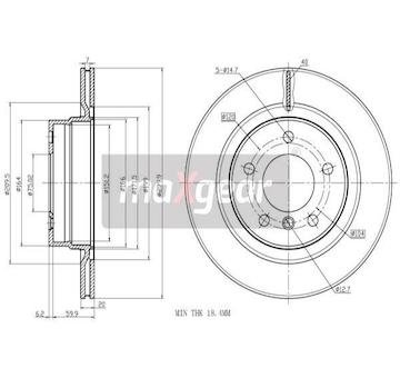 Brzdový kotouč MAXGEAR 19-1849