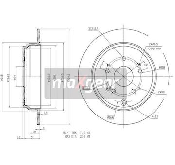Brzdový kotouč MAXGEAR 19-1855