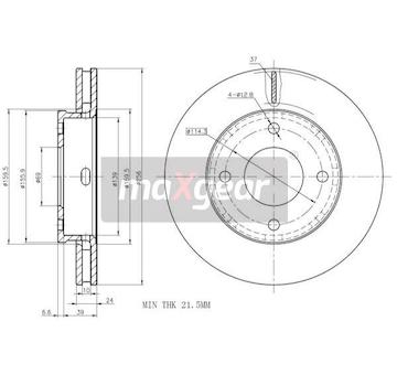 Brzdový kotouč MAXGEAR 19-1857