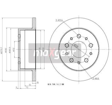 Brzdový kotouč MAXGEAR 19-1876