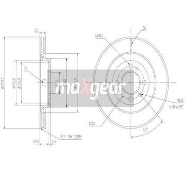 Brzdový kotouč MAXGEAR 19-1945
