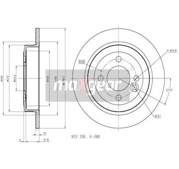 Brzdový kotouč MAXGEAR 19-1957