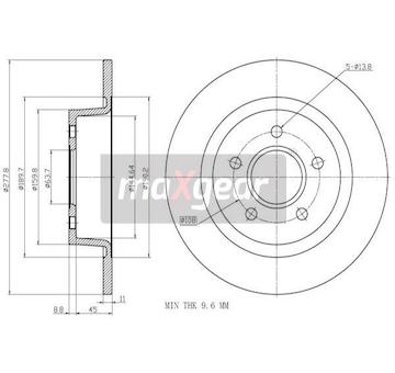 Brzdový kotouč MAXGEAR 19-1958