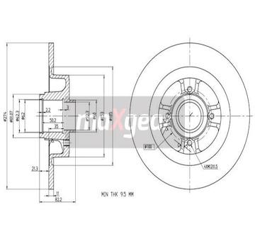 Brzdový kotouč MAXGEAR 19-1966