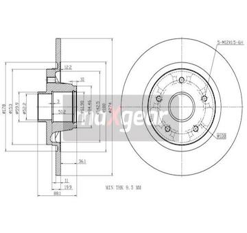 Brzdový kotouč MAXGEAR 19-1974