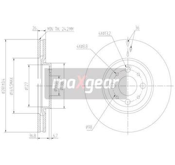 Brzdový kotouč MAXGEAR 19-2014
