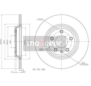 Brzdový kotouč MAXGEAR 19-2015