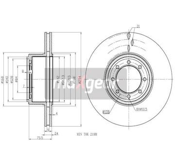 Brzdový kotouč MAXGEAR 19-2016