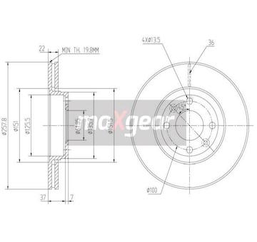 Brzdový kotouč MAXGEAR 19-2232MAX