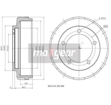Brzdový buben MAXGEAR 19-2305